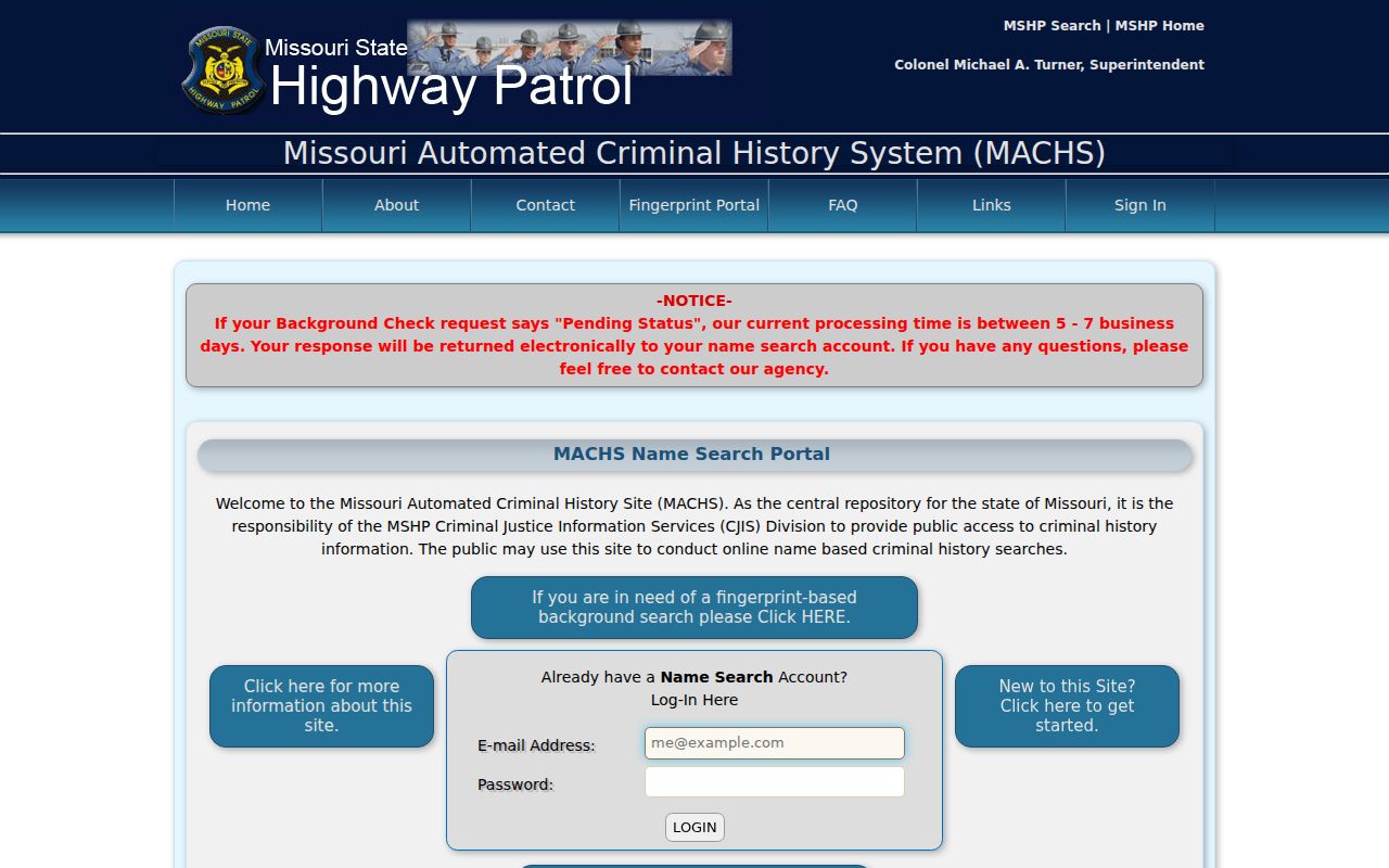 Buchanan County criminal history MACHS name search portal