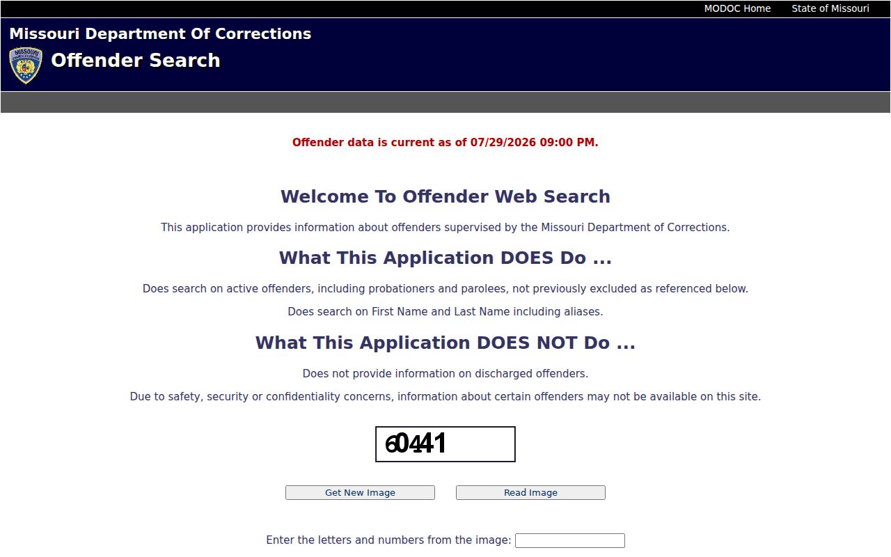 Buchanan County criminal history Missouri DOC offender search